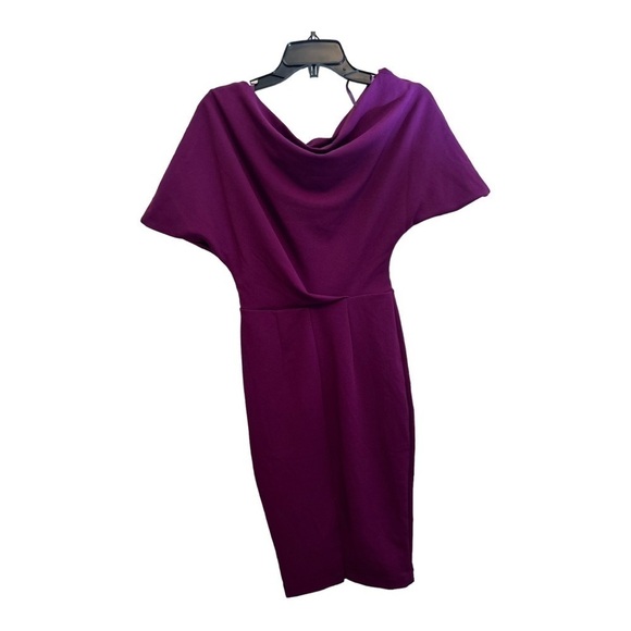 Alexia Admor Olivia Draped Sheath Dress - Plum - Picture 4 of 14